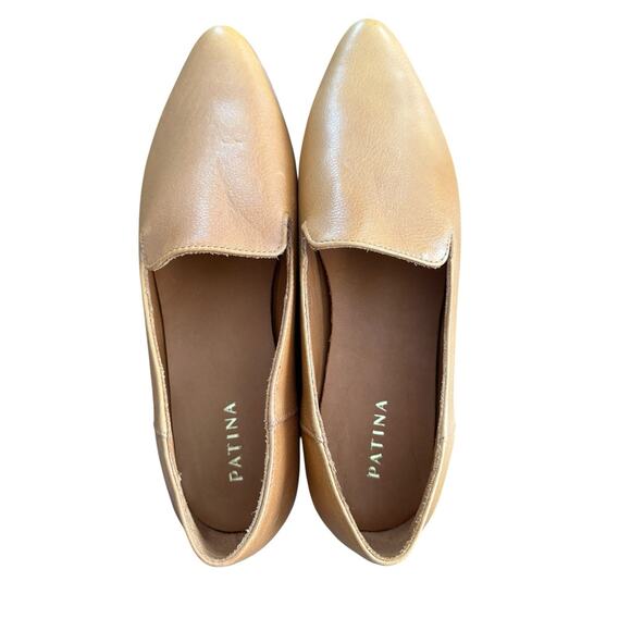 Size 10 PATINA Portland Leather Premium Pointed Flats Women's Brown Leather Shoe - Picture 3 of 11